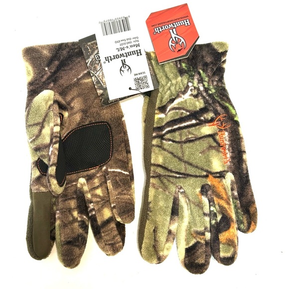 NEW Huntworth Mens M-L Hunter Fleece Gloves in Oak Tree EVO Camouflage - Picture 1 of 9